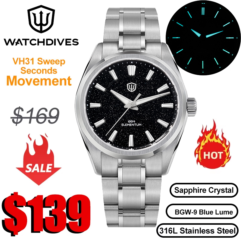 Luxury Watch Iceberg - ساعة يد رجالية Watchdives WD0003C كوارتز،