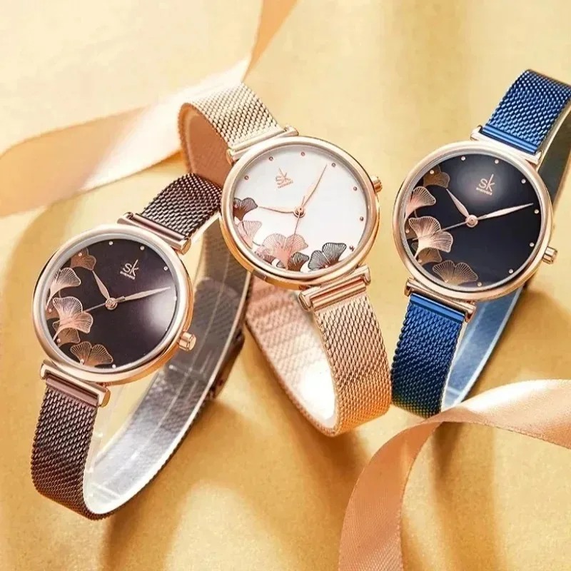 Luxury Watch Gift For Her - ساعة كوارتز فاخرة للجنسين مع طقم