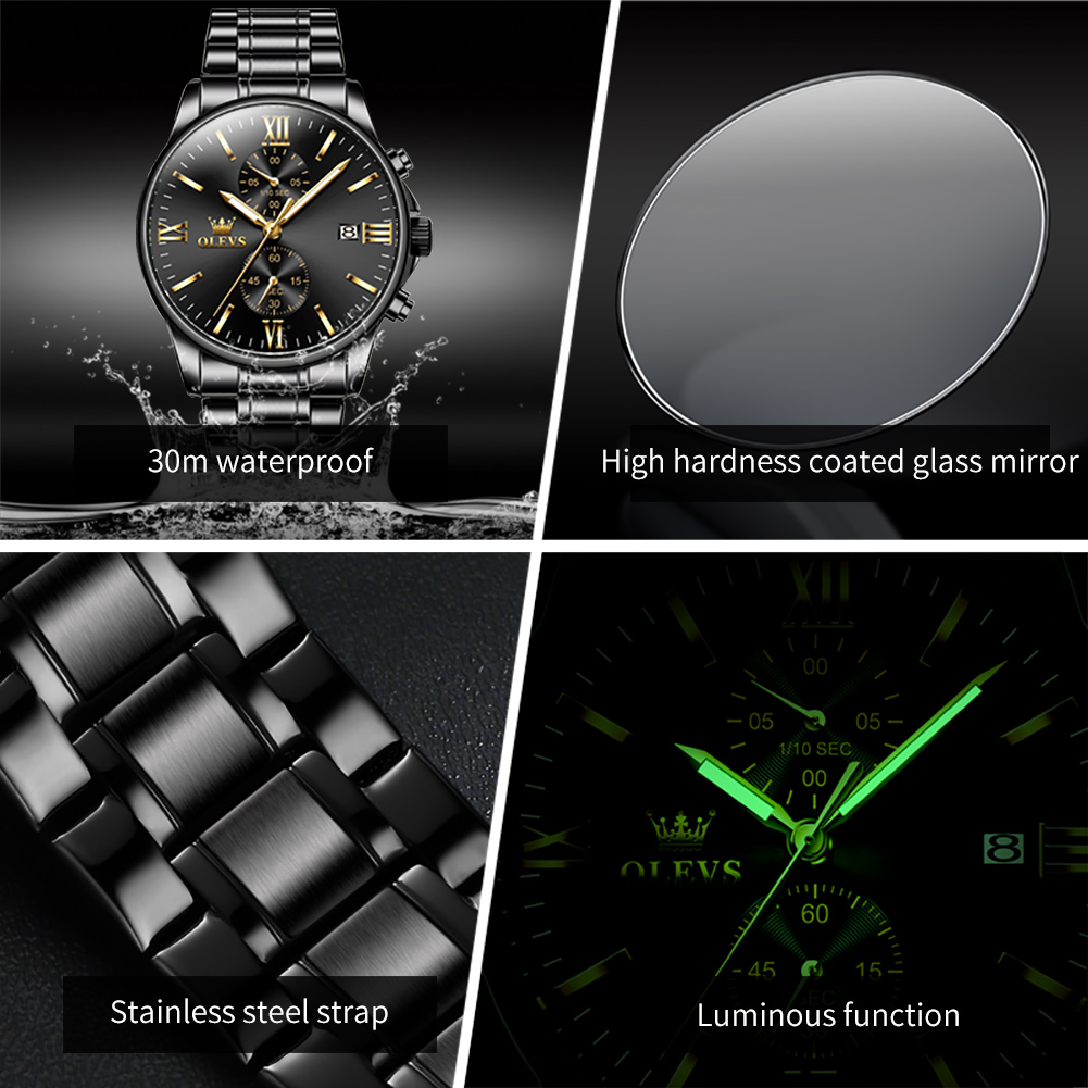 OLEVS 2886 ساعة كوارتز سوداء ك - مراجعة Luxury Watch Magazine وسعره