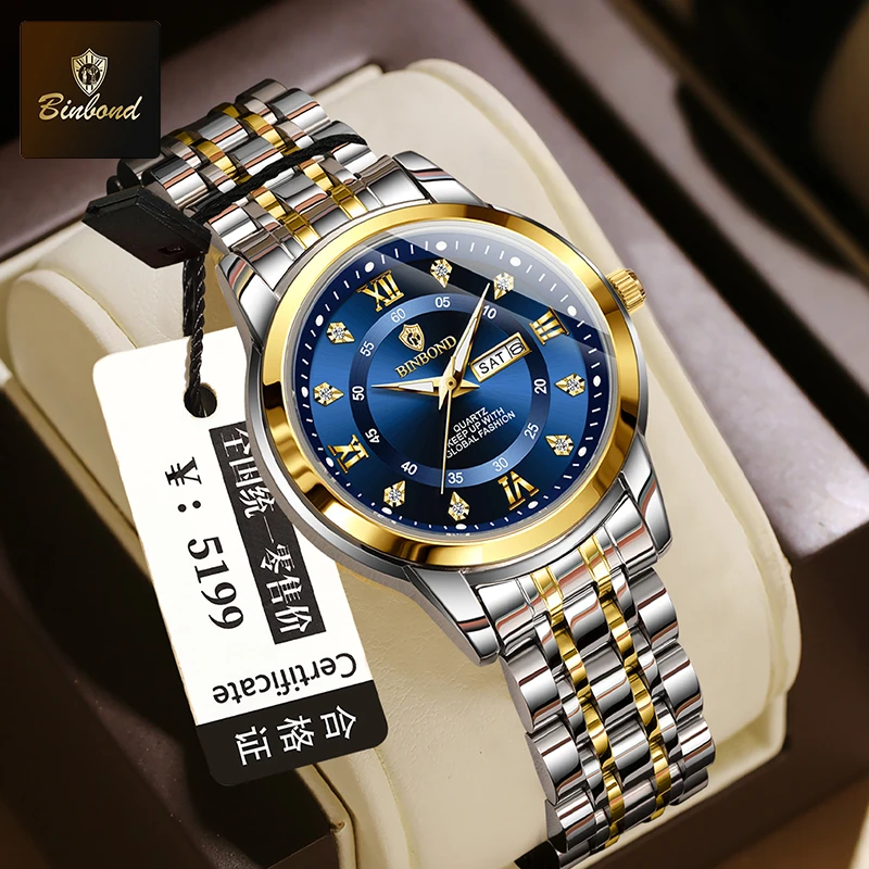 BINBOND B7169 العلامة التجارية - مراجعة Luxury Watch Top 10 وسعره